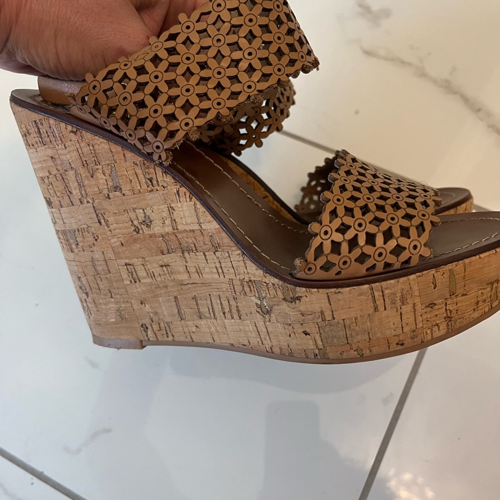 Tory Burch Brown Wedge Sandals with Cork Sole w
Like New, worn twice with box! - Picture 11 of 11